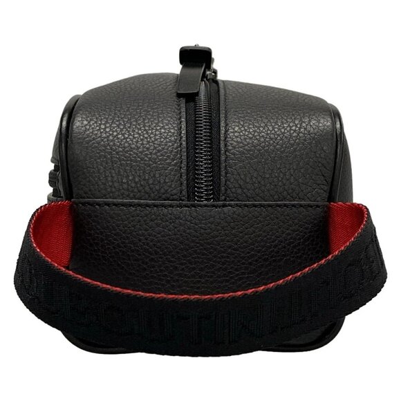 Auth CHRISTIAN LOUBOUTIN 1205142 Black Red Leather Clutch Bag - Picture 4 of 16